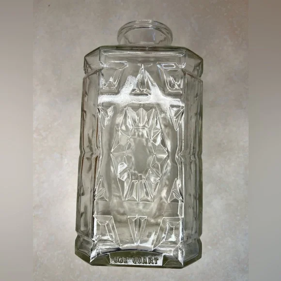 Vintage Clear Glass Manschewitz Monarch Wine Co. One Quart Decanter - Picture 3 of 9